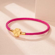 MOONLIGHT Fashion Classic Four-Leaf Clover Bracelet for Women Stainless Steel Braided Bracelet Female Jewelry Gift 10 Colors