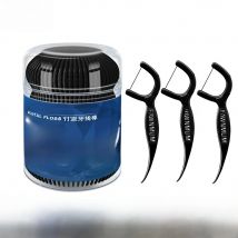 Fawnmum Dental Cleaning Bamboo Charcoal Dental Floss Picks Barreled Interdental Brush For Teeth Care Toothpicks With Thread Oral