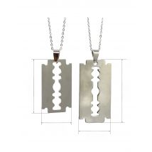 Unisex Stainless Unique Steel Razor Blade Shaped Pendant Necklace Men Hip Hop Dog Tag Necklaces Brand New Women Pendants