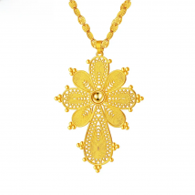 Ethlyn   Gold Color Ethiopian Eritrean Cross Pendant Necklace For Women/Men/Girls Party Daily Life Jewelry MY18