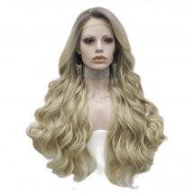 Imstyle Ombre Blonde Lace Wig Synthetic Lace Front Wig Long Water Wave Wigs For Women Heat Resistant Fiber Daily Wigs