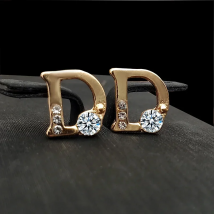 Personality Shiny D Letter Stud Earrings Sexy Patrty Jewelry Stylish Crystal Earrings for Women Girls Gift for Mother's Day B-3