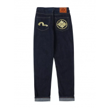 EH·MD Japanese Handmade Embroidered Jeans Men's Pure Cotton Straight Tube Hip-Hop Popular Slim Red Ears Show Thin Trousers Devil