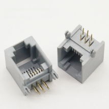 10PCS/Lot RJ12 socket telephone 90 degrees 6pin crystal female 6p6c socket