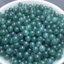 10pcs Blue Natural Jadeite 6mm Beads DIY Burmese Jade Charm Fashion Accessories Talismans Luxury Gifts for Women Amulet