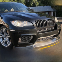Carbon Fiber Front Bumper Lip Spoiler for BMW X5M E70 X6M E71 2010-2014 Car Front Lip Body Kit Chin Apron Guard 3PCS/SET FRP