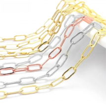 2 Meters Chain Width 2.5MM 3MM 5MM 18K Gold Color Brass Long Oval Shape Necklace Chains Bracelets Chains Jewelry Making Supplies