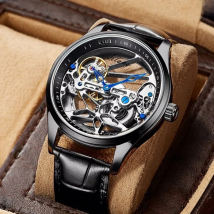 AILANG Skeleton Mechanical Mens Watches Top Brand Luxury Steampunk Transparent Hollow Automatic Watch Relogio Masculino 8625