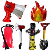 Firefighter Theme Balloon Flame Balloons Inflatable Axe Fire Hydrant Fire Extinguisher Balloon Fireman Birthday Party Decoration