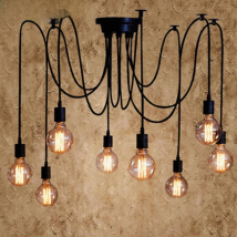 KARWEN Nordic Spider Industrial Pendant Lamp E27 Loft Edison Industrial Hanging lamps Length 120cm 150cm 200cm Pendant Lights