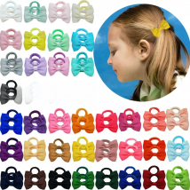 40/80pcs Baby Girls Hair Ties 2inches Hair Bows Rubber Band Ribbon Hair Bands Ropes for Infant Children Gift 40 Colors