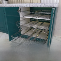 DIY Cupboard Drawer Basket Kitchen Storage Shelf Organizer Sliding Cabinet Pull Out Stainlesssteel Basket Drawer Type Mesh Baske