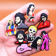 1pcs Occident Singers Shoe Clips Charms Decoration Hip Hop Rap Designer Shoes Buckle Selena Clogs Accessories Upper Pins