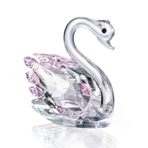Crystal Glass Swan Figurine Hand Carved Crystal Animals For Home Decoration