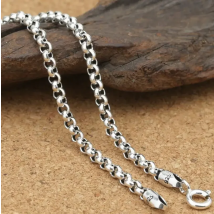 Unibabe Pure Silver 3mm Thick Cross O Link Chain S925 Necklace Sweater Chain Sterling 925 Silver Jewelry