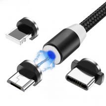 USLION Magnetic Micro USB Cable For Samsung S10 S9 Type-c Charging Charge For iPhone XS XR 8 7 Magnet Charger USB Type C Cables