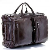 Fashion Multi-Function Full Grain Genuine Leather Travel Bag Men's Leather Luggage Travel Bag Duffle Bag Large Tote Weekend Bag