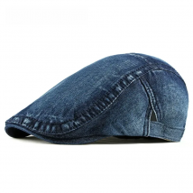 Simple Washed Denim Berets Hat Men Women Spring Summer Peaked Flat Cap Artist Duckbill Hat Casual Herringbone Newsboy Cap