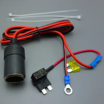 Worldgolden wire Car Cigarette Lighter socket DC12/24v Extension standard  Fuse Tap Holder Lead &5A/10A/15A fuse full set