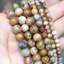 Natural Crazy Agates Stone Beads Round Loose Spacer Beads For Jewelry Making DIY Bracelet Accessories 15'' Strands 4/6/8/10/12mm
