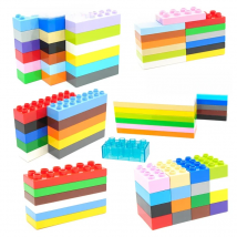 Bulk Big Size Building Block Bricks 8 12 16 Dots Rectangle Mosaic Assembly Accessories Compatible Duploes DIY Toys For Children