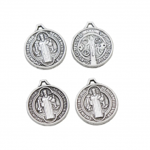 Saint Benedict Medal Cross Sentia Charms Pendants Fashion Jewelry L504 20pcs 13.2x15mm Zinc Alloy Tibetan Silver