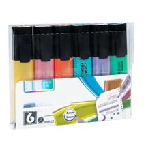 6 PCS Highlighter Markers 6 Fluorescent Macaroon Colors,High Quality Rectangular Marker Student Stationery Office School Art Use