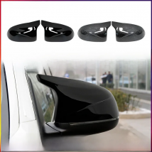 For BMW F25 X3 F26 X4 F15 X5 F16 X6 2014 15-18 Bright Black Caps Carbon Fiber Style Auto Car Rear View Side Mirror Cover Trim