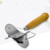 Durable Portable Kitchen Pastry Wrap Stainless Steel Mold Cutting Paste Wooden Handle Dough Ball Kitchen Tools Gadgets 18x7.2cm