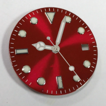 Goutent 28.5mm Sterile 1PCS Red Watch dial + Watch hands fit NH35 ETA2824 2836 Miyota 8215 821A，DG2813 3804 Movement