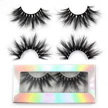 AMAOLASH 25mm Lashes 3D Mink Eyelashes Fluffy Dramatic Eyelashes Natural Long False Eyelashes Lightweight Crisscross Mink Lashes