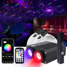 32W Dual port Fiber Optic Star Ceiling Kit with RGB Meteor effect APP Car Roof stars Fiber Optic for Starry Sky Car Ceiling