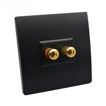 86mm Speaker Faceplate Black Color With 1 Port Plug Left Right Hifi System Connecting Wall Panel