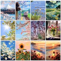 GATYZTORY 40x50cm Painting By Numbers For Adult Handpainted Flowers Coloring By Numbers Picture Drawing Wall Art Artwork Set