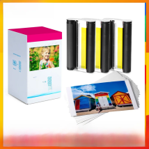1 Pack Compatible for Canon KP-108IN KP108 3 Color Ink Cartridge and 108 Sheets Paper Set 4"x6" 100 x148mm for Selphy CP1300