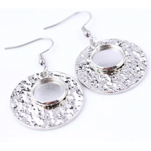 6pcs fitting 12mm glass cabochon earring setting trays with circle plate diy base bezel blanks for earrings making no nickel