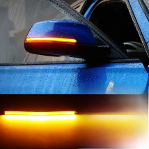 2pcs Universal Car Rearview Mirror Indicator Lamp Streamer Strip Flowing Turn Signal Lights Motorcycle Flowing LED light Amber