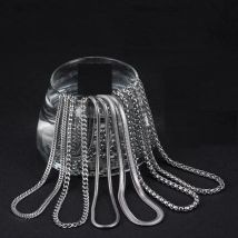 Stainless Steel Cuban Chain Necklace Men Women Classic Keel Snake Bone Figaro Sweater Clavicle Accessories DIY Gift Wholesale