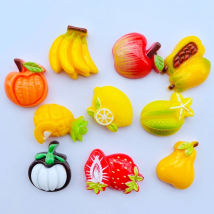 20 Pieces Of New Resin Cute Cartoon Fruit Series Flat Back Scrapbook DIY Embellishment Mobile Phone Shell Accessories A101