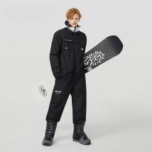 One-piece Winter Ski Suit Men Women Thicken Waterproof Warm Ski Jumpsuit Clothes Outdoor Sports Snowboard Overalls Hooded