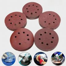 10Pcs 125mm Round Shape Sanding Discs Buffing Sheet Sandpaper 8 Hole Sander Polishing Pad 80/180/240/320/1000/1500/2000 Grit