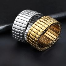 Stainless Steel Elastic Stretch Strap 12/14mm 16mm 18mm 20mm Metal Expansion Silver Gold Watchband Wrist Band Bracelet with Tool