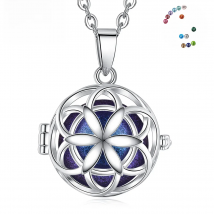 Eudora Harmony Ball 18mm Flower Cage Pendant Necklace Angel Caller Bola De Grossesse Fashion Jewelry for Pregnant Women Gift