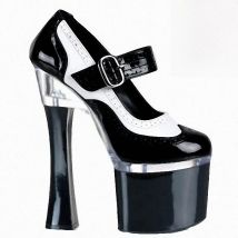 Fashion Mixed colors Spool heels Thick platform 18cm High heeled 7 inches Office lady Female Novelty Buckle strap Pumps Novelty