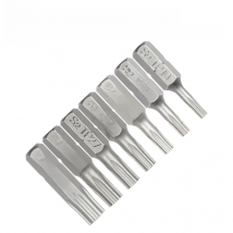 1 Inch TP10 15 20 25 30 35 Security Torx Screwdriver Bit Set 1/4 Inch 6.35mm Hex Shank Electric Screwdriver Bits For Power Tools