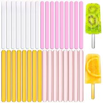 FAIS DU 10pcs Reusable Ice Cream Sticks Acrylic Popsicle Sticks Creamsicle Cakesicle Cake Candy Pop Sticks Ice Lollies DIY Craft