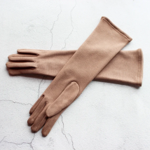Cotton Long Gloves for Women's Stretch Autumn and Winter Warmth 38cm Windproof and Sun Resistant Knitted Sleeves