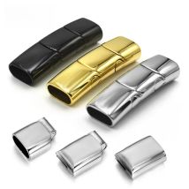Adjustable Length Flat Stainless Steel Clasp Extended Three Parts Magnetic Clasps Jewelry Making (12mm*6mm | 10mm*5mm | 8mm*4mm)