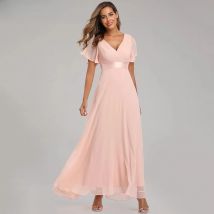 Sexy Pink Chiffon tulle Maxi Summer Dress Women Casual vintage Long Bridesmaid Prom Dresses club Bodycon Party Dress Vestidos