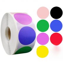 100-500pcs Chroma Labels Stickers Color Code Dot Labels Stickers 1 Inch Round Red, ,Yellow,Blue,Pink,Black,Stationery Stickers